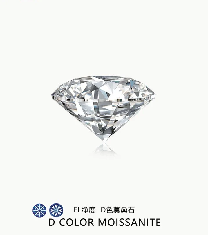 925银莫桑石戒指 3ex手工切人工培育裸石