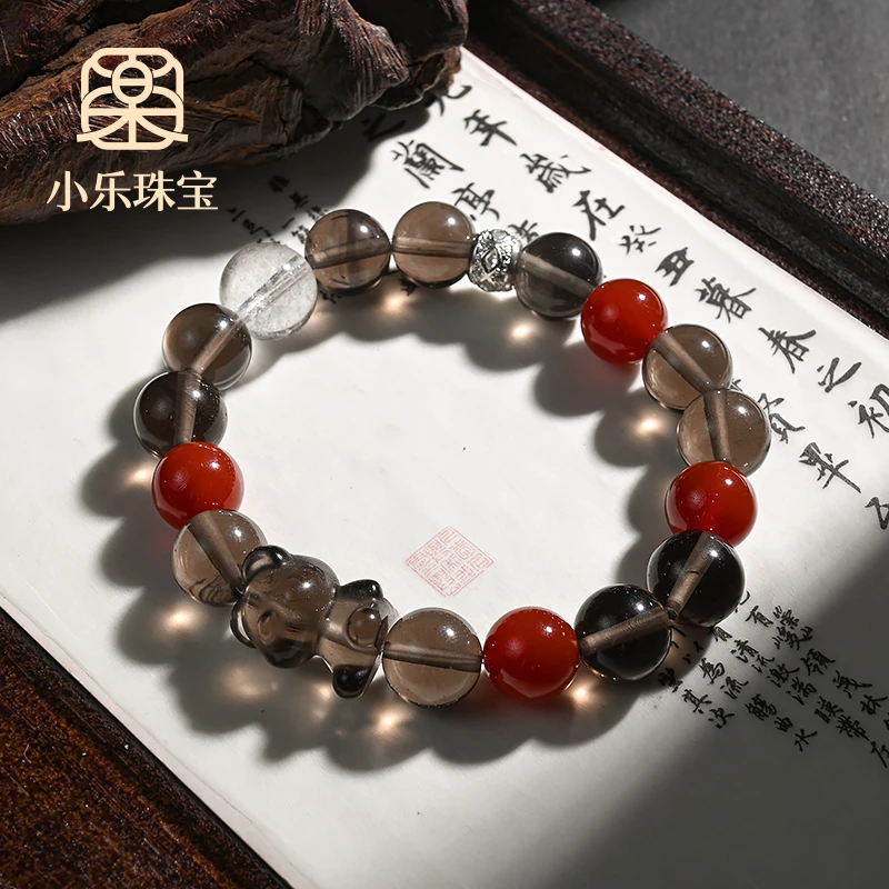 原创设计款冰曜石红玛瑙手链多样性发一-11185