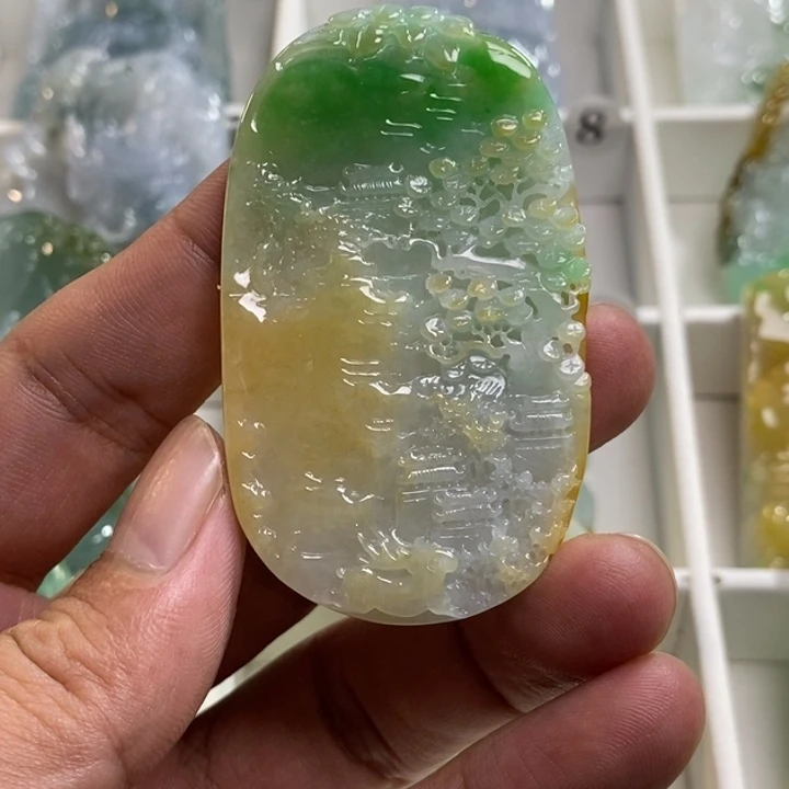 颈饰未镶嵌翡翠K**B山水