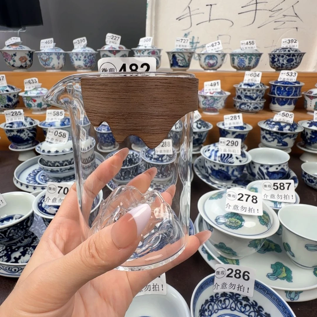 微瑕景德镇盖碗杯子