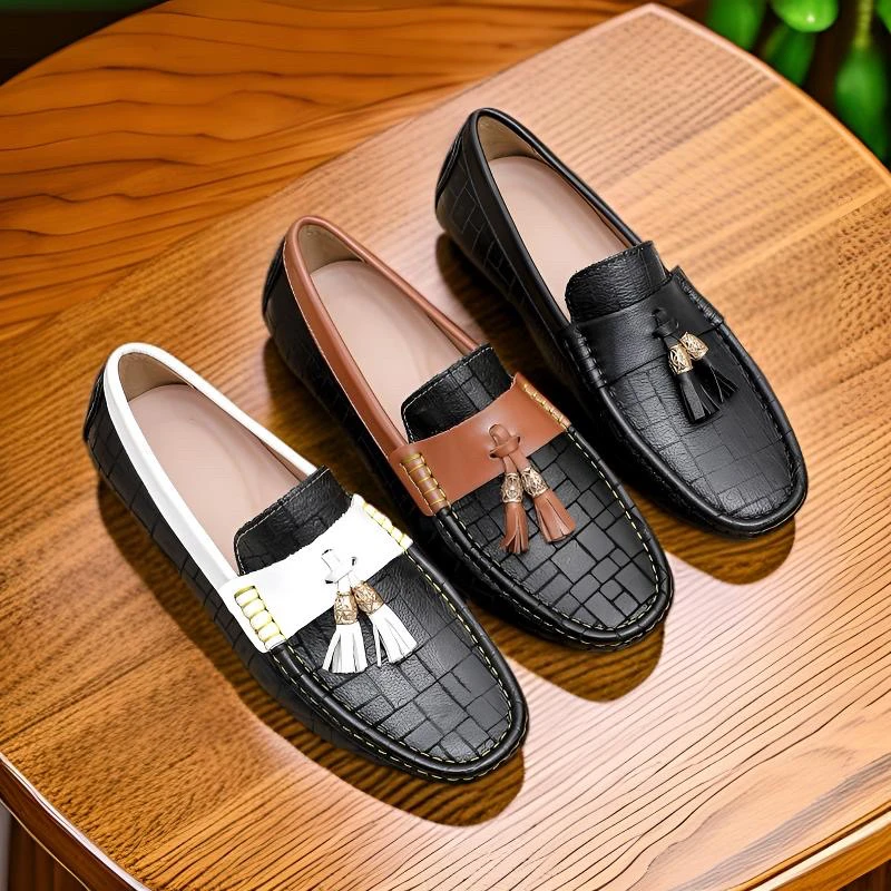 一脚蹬豆豆鞋乐福鞋广州男款皮鞋皮鞋透气软底懒人鞋真皮豆豆鞋