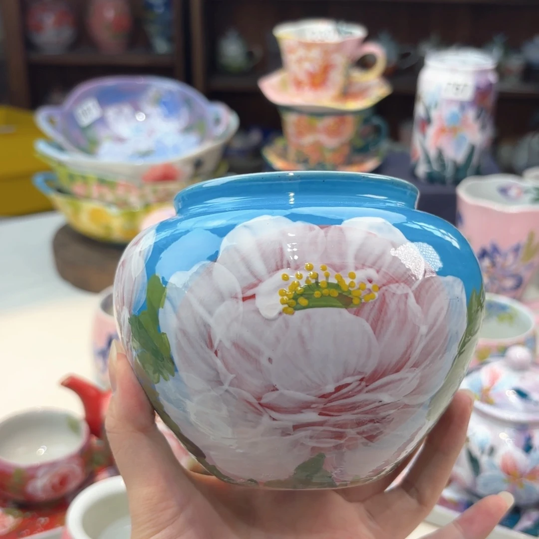 景德镇手绘高温釉下彩陶瓷茶具