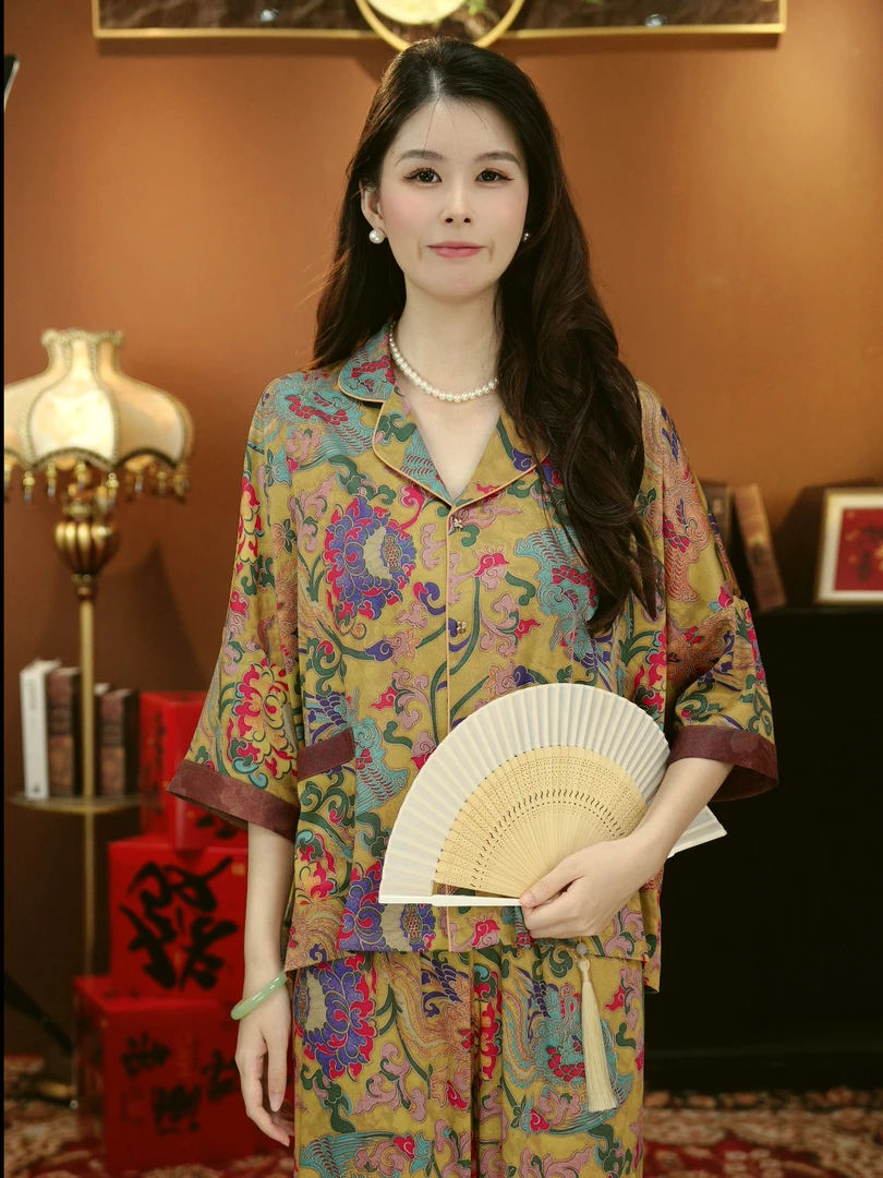 【橙橙专属】2025睡衣套装气质女士休闲时尚小翻领家居服BYR