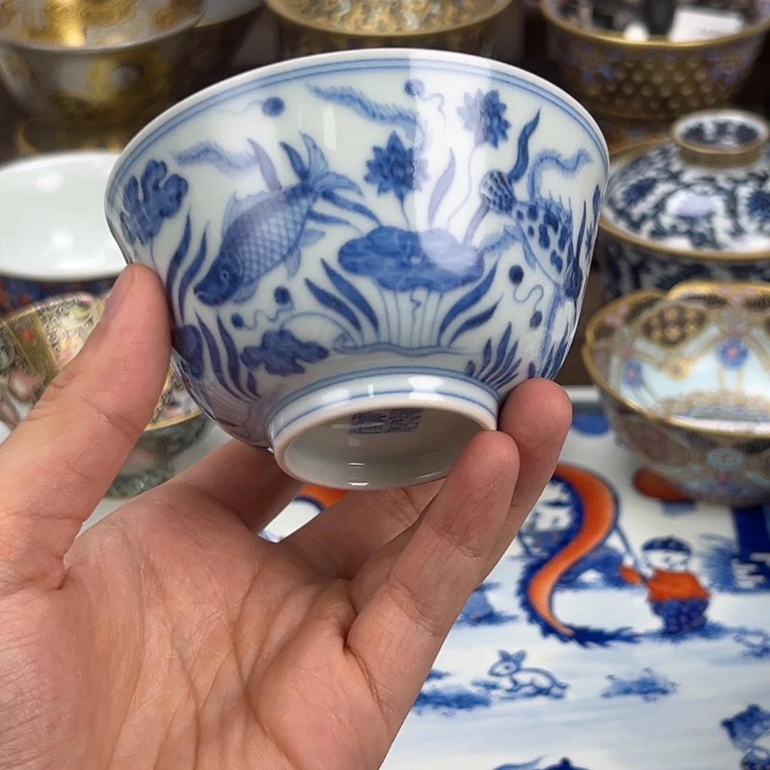 贪***厌瓷片景德镇手工手绘陶瓷