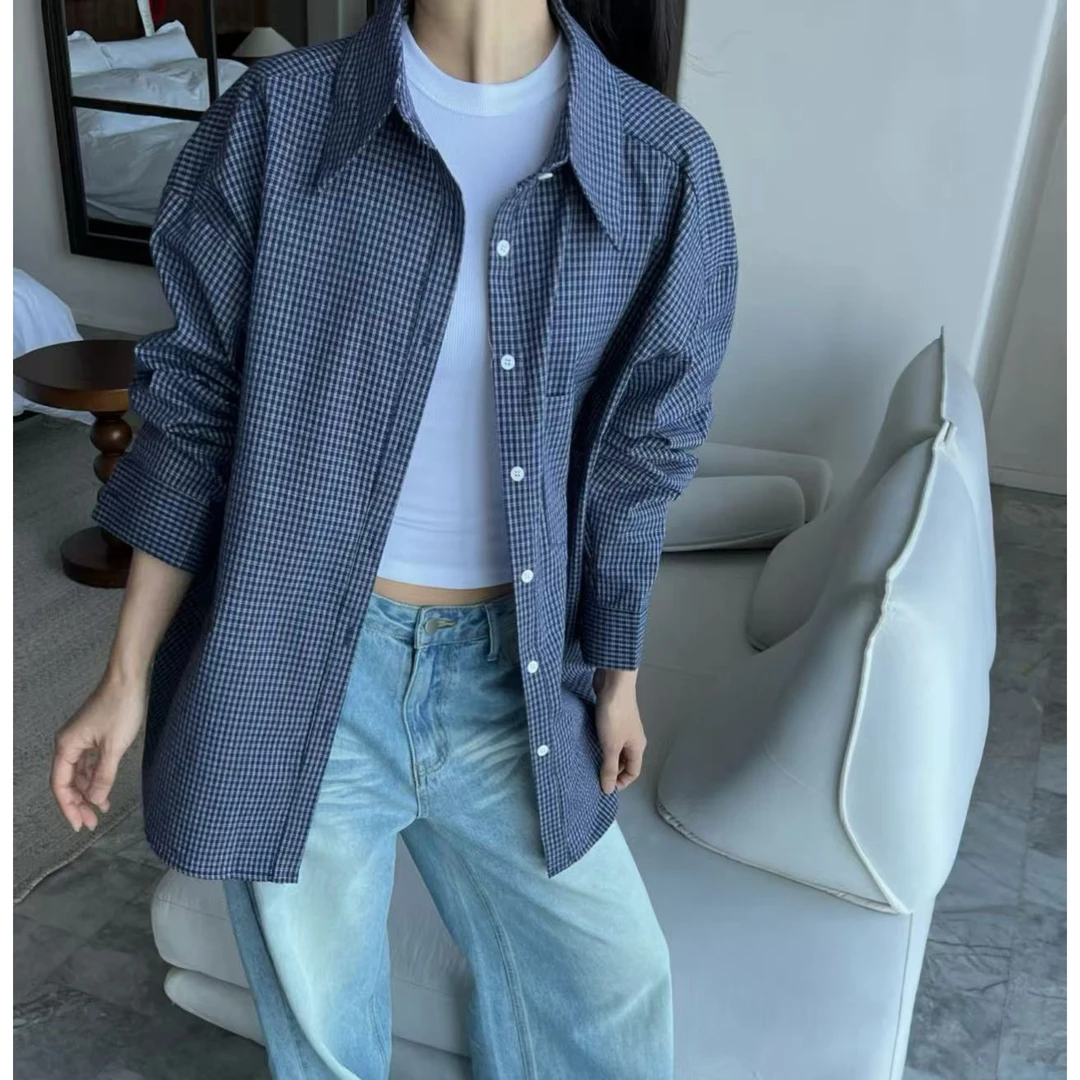 卷毛 福（1JM26832#）选藏蓝！ chao好搭 格子衬衫 3-10