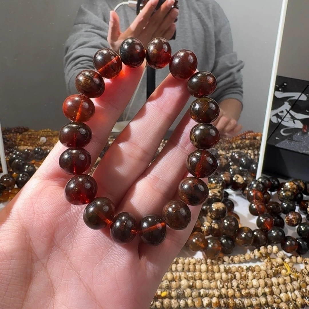 站***下琥珀未镶嵌裸石抚顺琥珀12mm