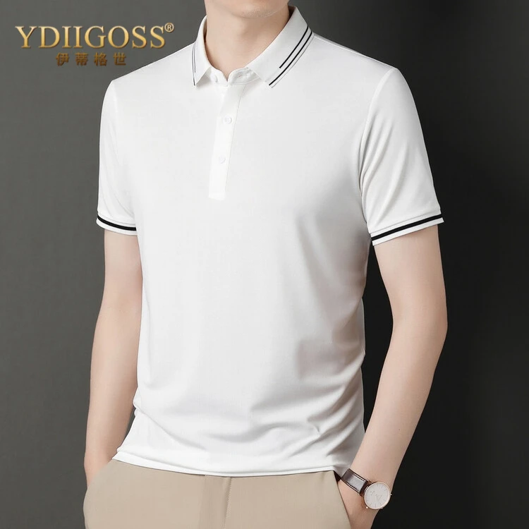YDIIGOSS男士运动POLO衫夏季商务休闲潮流纯色翻领polo衫跑步