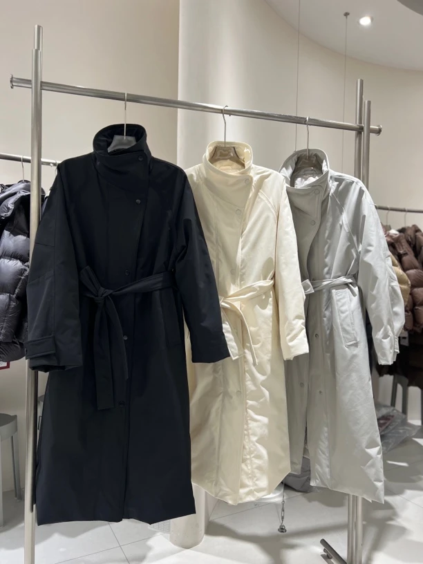 风衣款羽绒服高货90白鸭绒羽绒服323