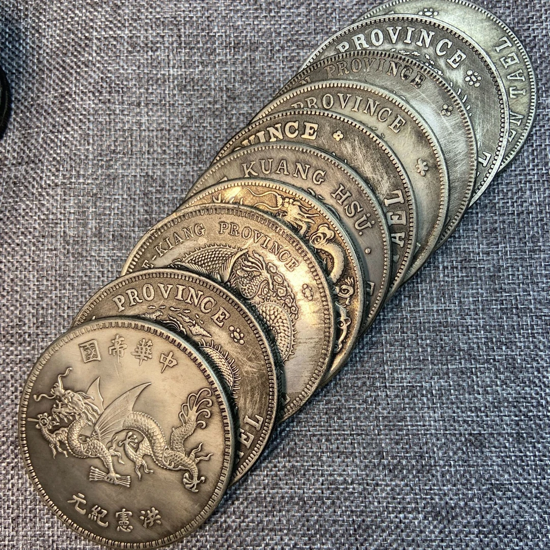 复古家居 龙洋十枚（面10 大号）工艺品摆件