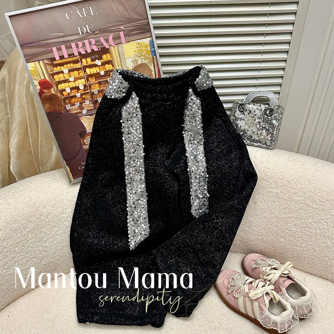 【Mt studio】K【现货·羊驼绒】加厚细闪弯刀裤女童冬季百搭韩版洋气