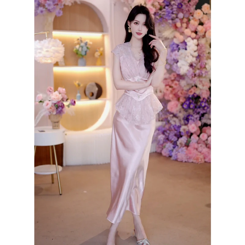 2025夏季新款显瘦显瘦时尚套装轻奢小众设计师气质两件套6297