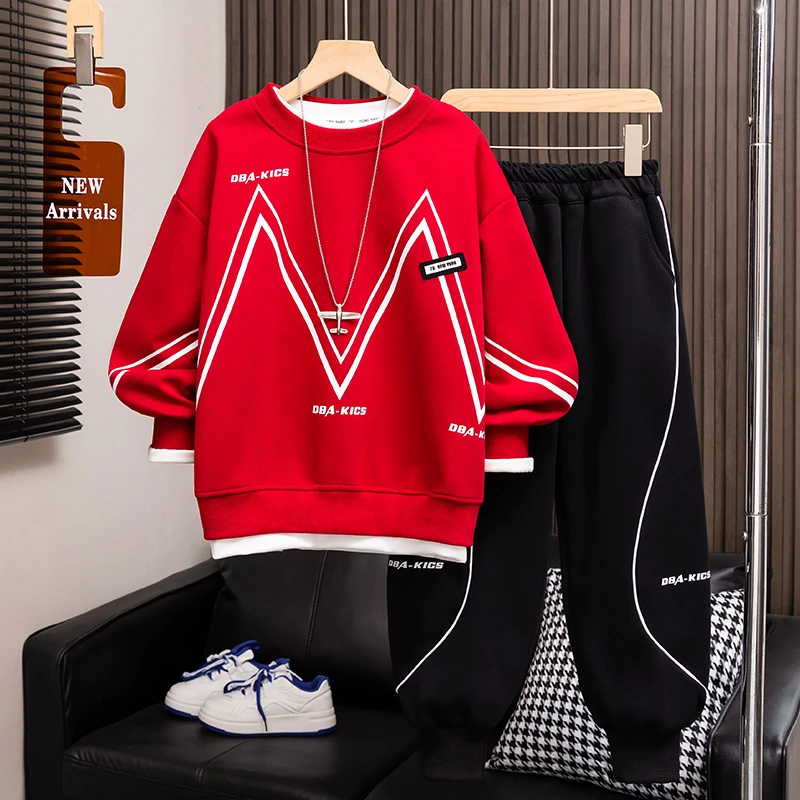 儿童装男童春装套装2025新款男孩春秋款运动大童春季卫衣酷帅气潮