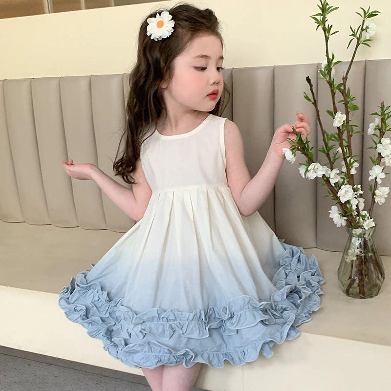 女童2025新夏款吊带裙白色背心裙女孩A字裙女宝连衣裙甜美公主裙