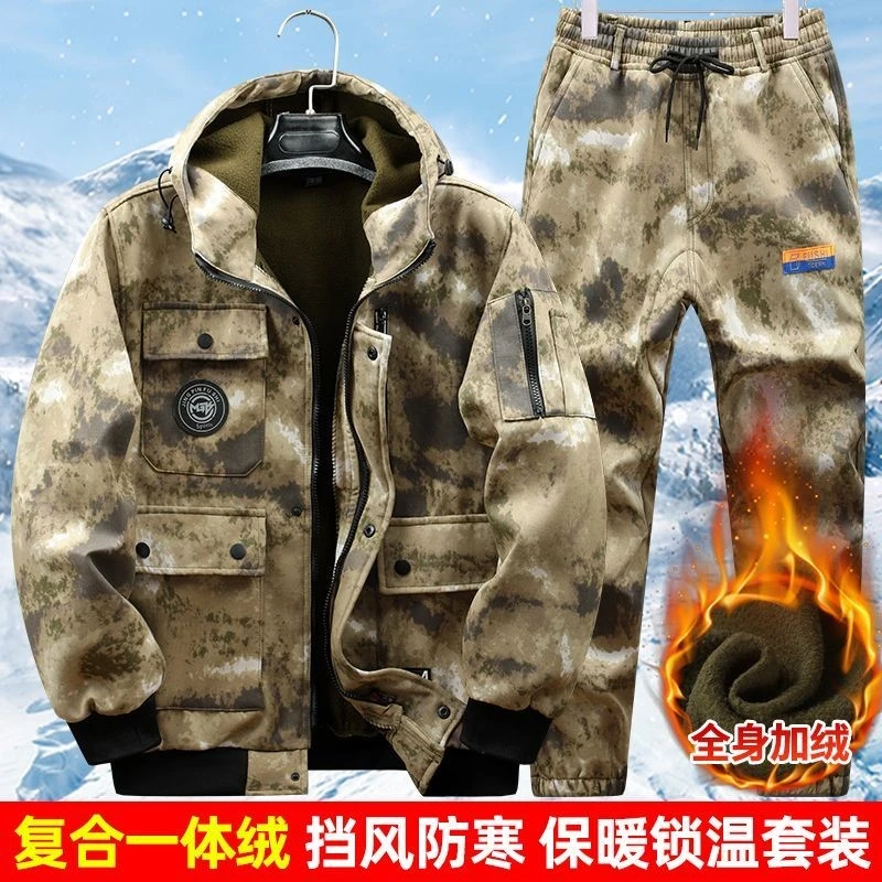 秋冬加绒加厚工作服装男女套装迷彩服耐男装劳保秋冬迷彩服工作服