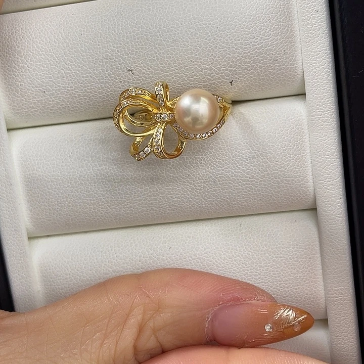 海水珍珠银S925镶嵌戒指