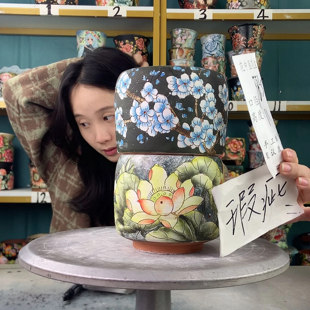 陶景德镇手工花盆751