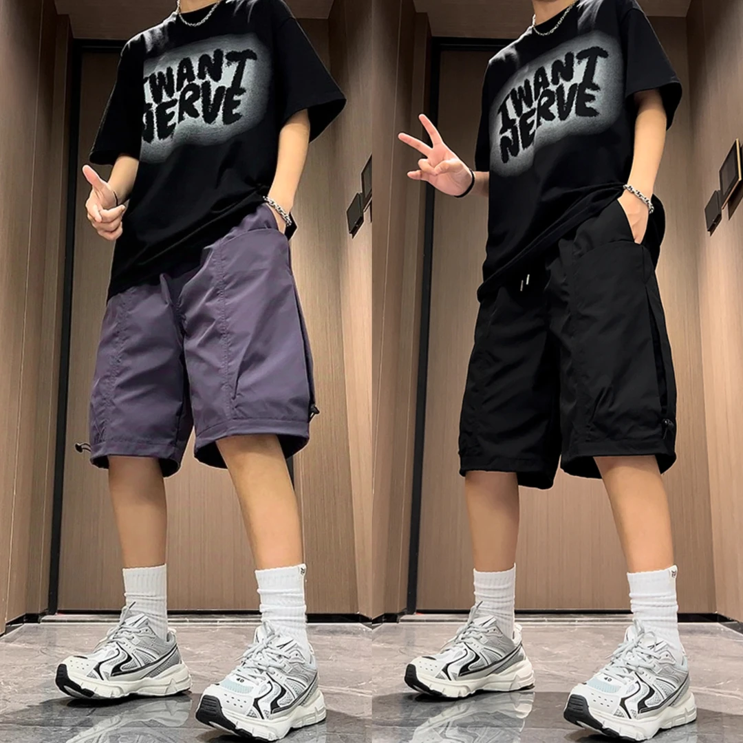 仓石一树夏季新款机能风工装短裤男大口袋宽松速干休闲直筒五分裤