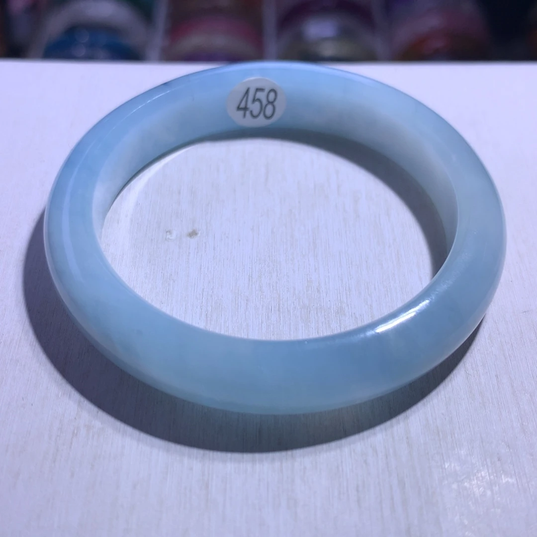 手镯银S925镶嵌水晶海蓝宝51.5圈458