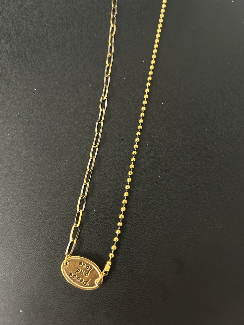 周帝王（定制款）电黑金黄金足金复古瓢虫项链纯金气质轻奢项链