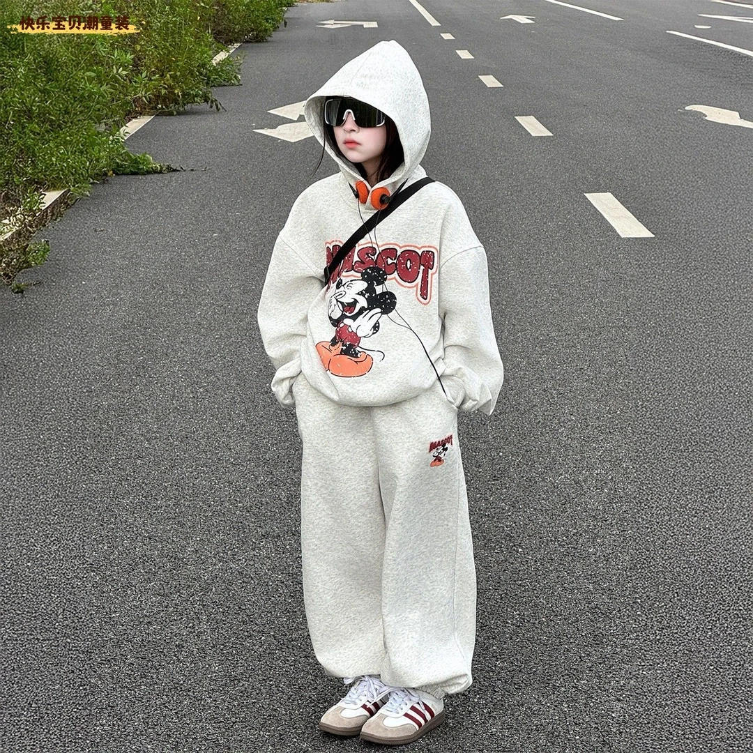 童泰女童运动套装秋装2025新款洋气儿童韩系卫衣春秋女多巴胺风格