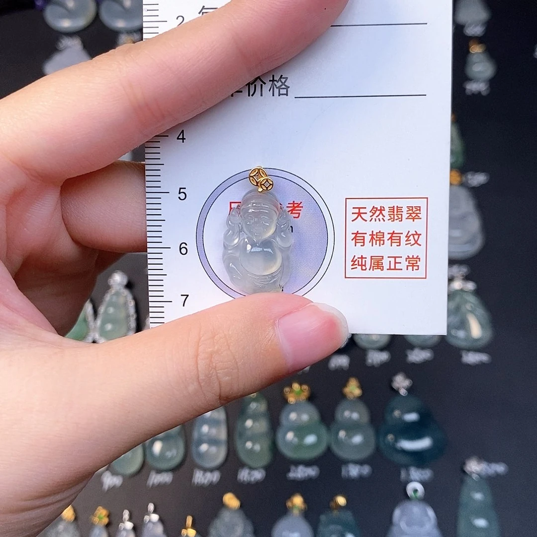 吊坠(不含链)18K金镶嵌翡翠全场缅甸A货翡翠
