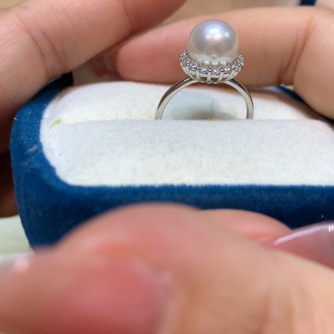 海水珍珠戒指银S925镶嵌