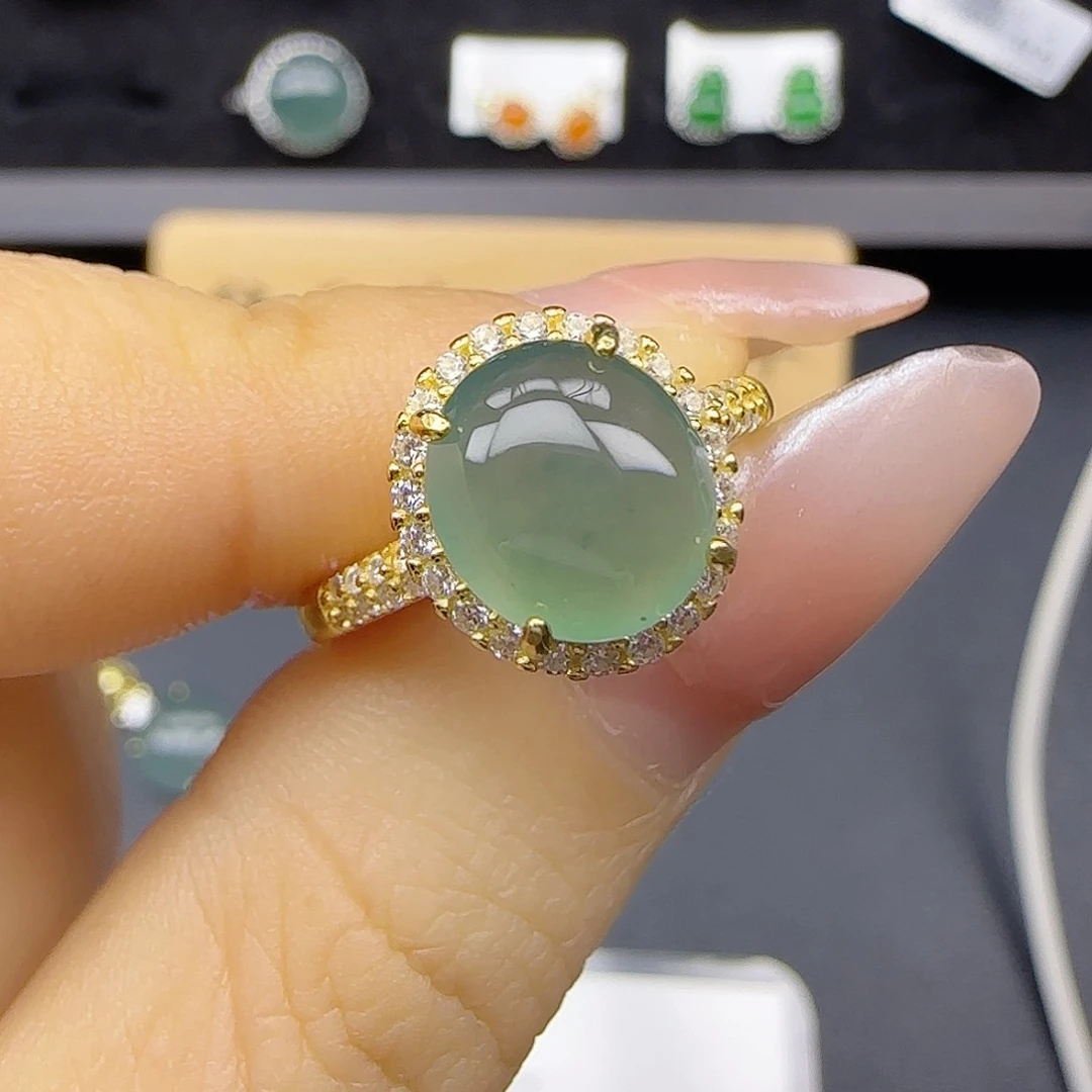 银S925镶嵌戒指翡翠