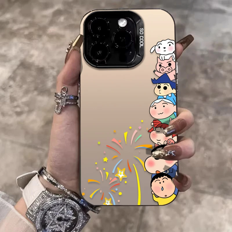 烟花小新适用苹果16promax手机壳iPhone15创意14保护套17新款卡通