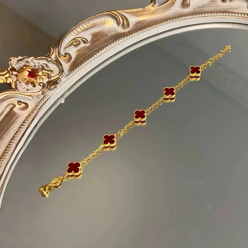 铜合金手链 「青荫绕梦」春夏新款四叶手链，经典百搭时尚耐看J-186