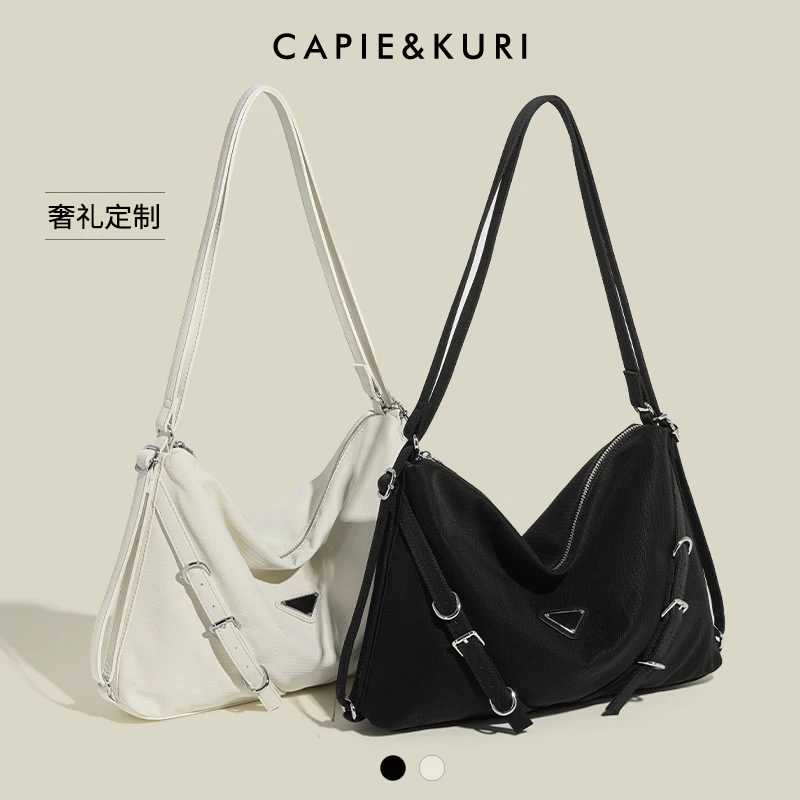CAPIE&KURI高级感甜酷机车包女秋冬大容量休闲通勤单肩斜挎双肩包