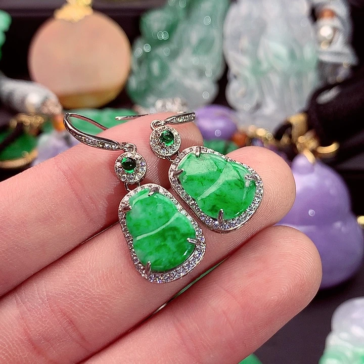 未镶嵌翡翠耳饰A货