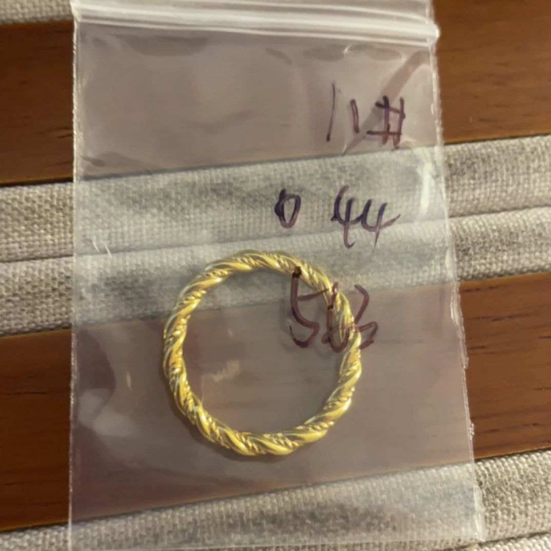 A1克重0.44 11号 麻花戒指 足金999