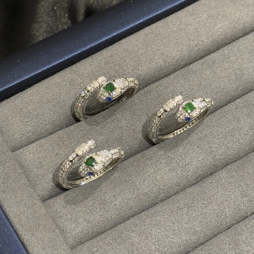 S925银翡翠戒指开口【多样性发一】【FC077】