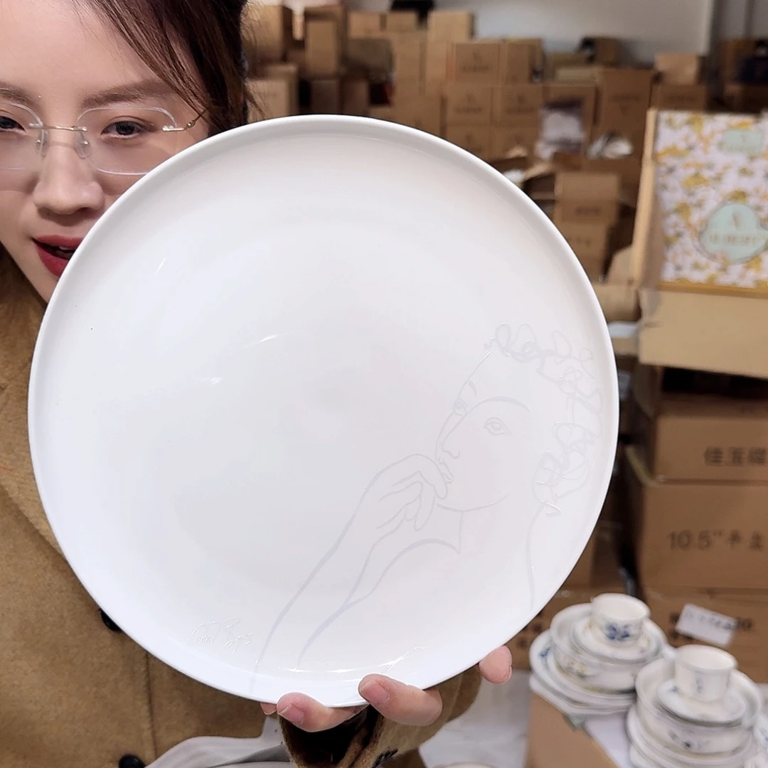 骨瓷10.5英寸平盘27厘米1个外贸骨瓷