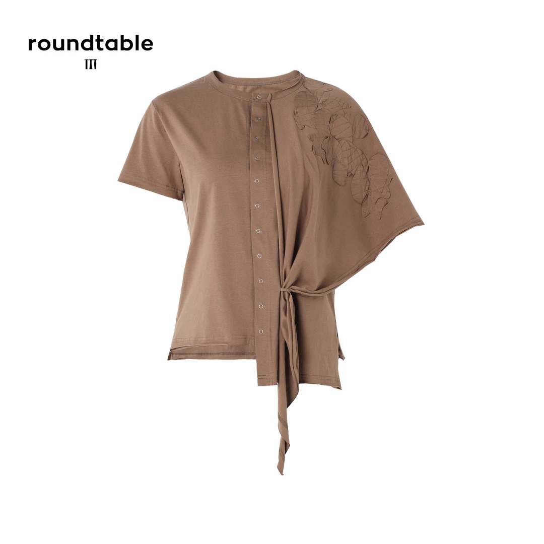 夏季新款别致布绣立裁上衣气质针织时尚百搭女士设计师BGS3206463