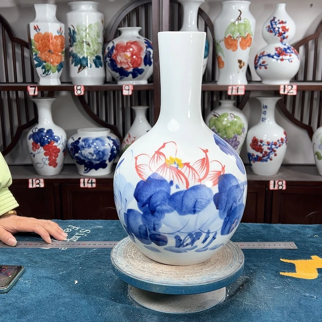 摆件景德镇陶瓷天荷花