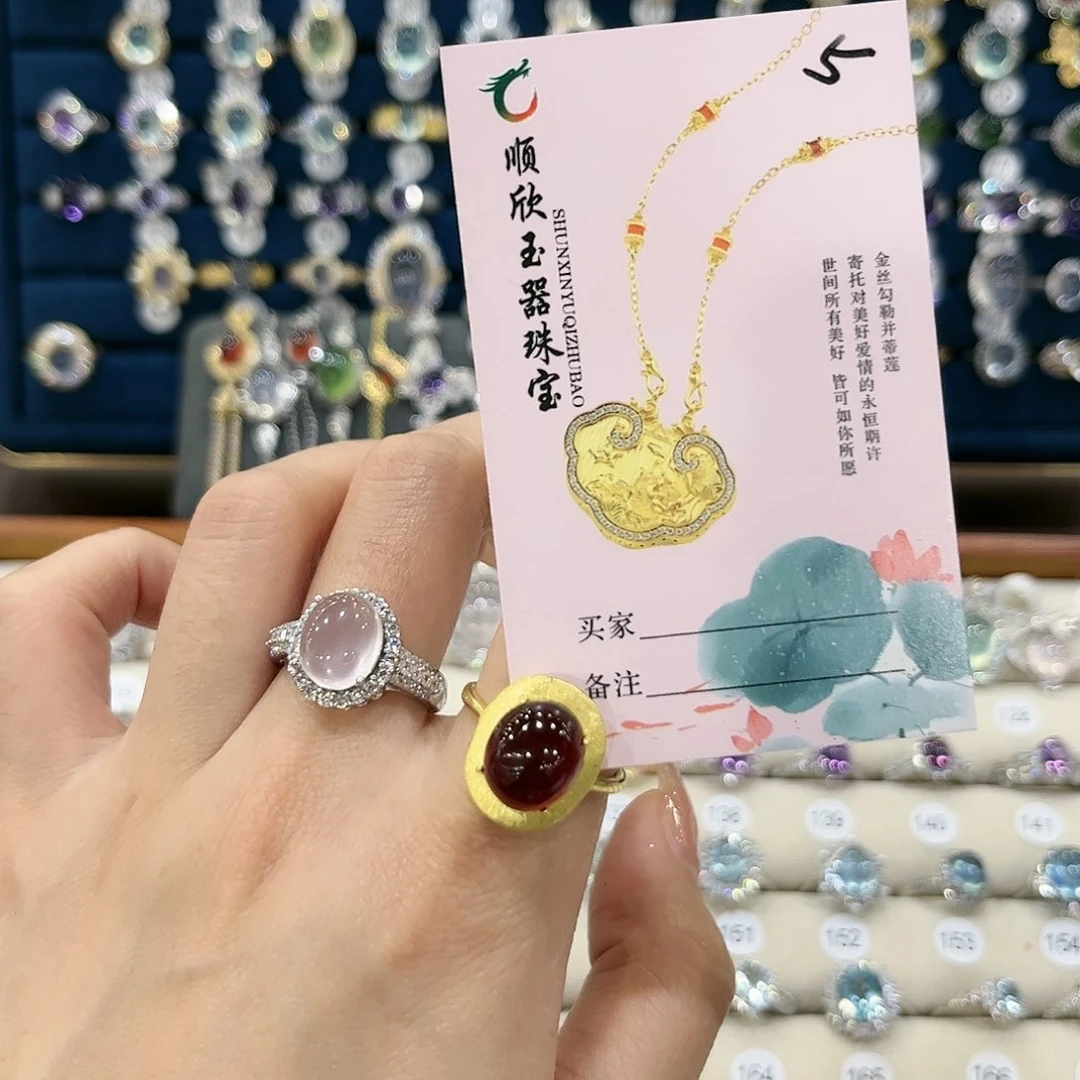 石榴石女款银S925镶嵌小****）戒指5