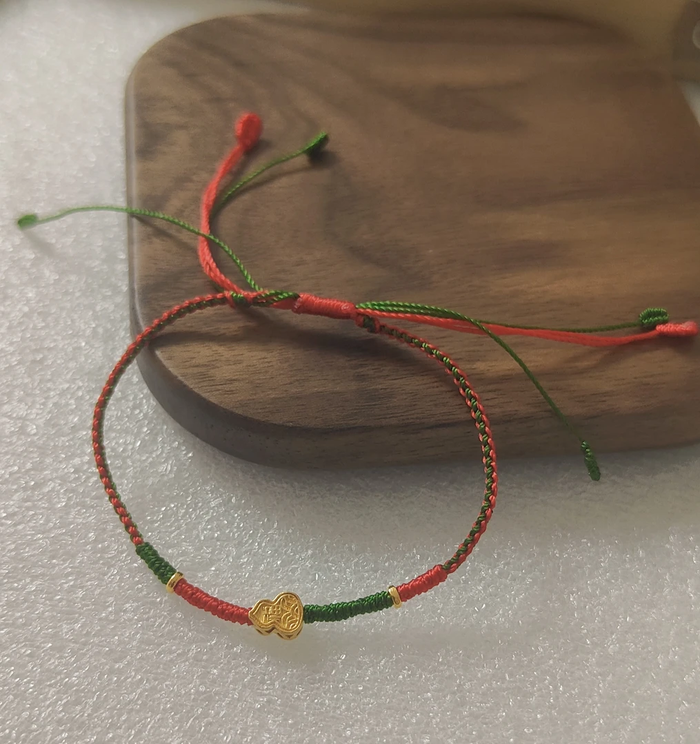 成品手工编绳穿搭饰品足金串珠DIY好运配饰