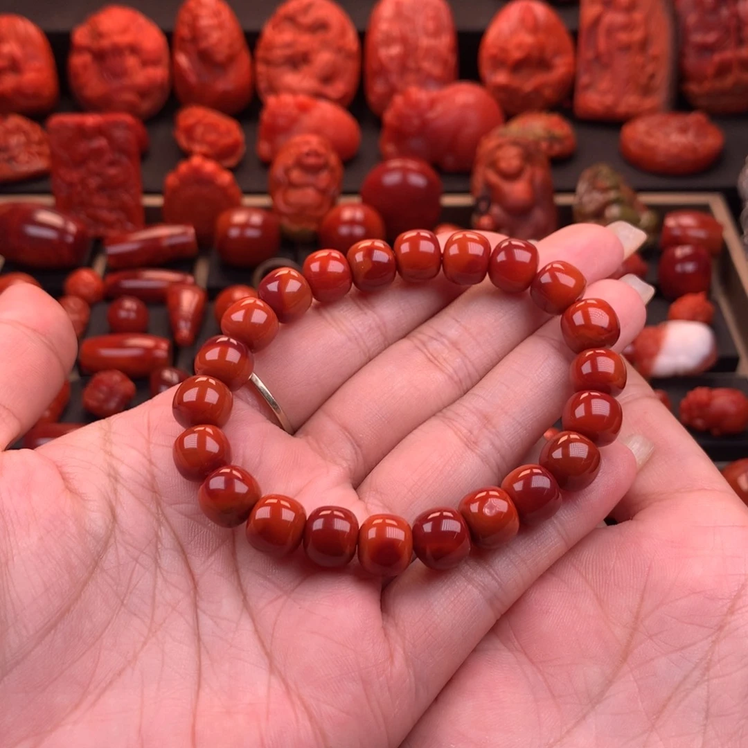 南红玛瑙南红川料原矿高品手串10mm未镶嵌
