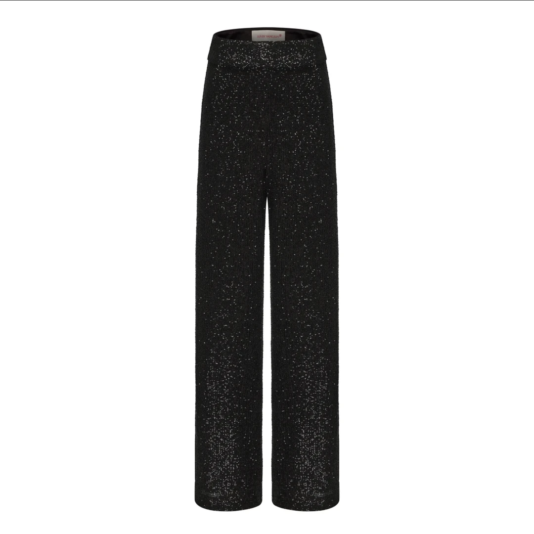 星辰时韵黑闪片休闲裤