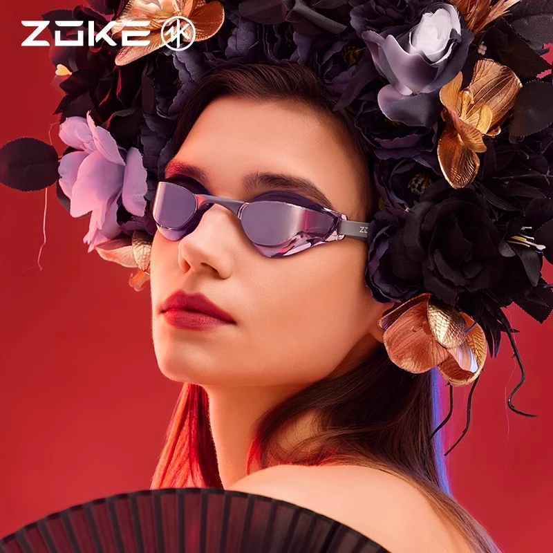 【洲克】无镜圈泳镜成人高清防水防雾男女游泳训练专业竞赛电镀泳镜