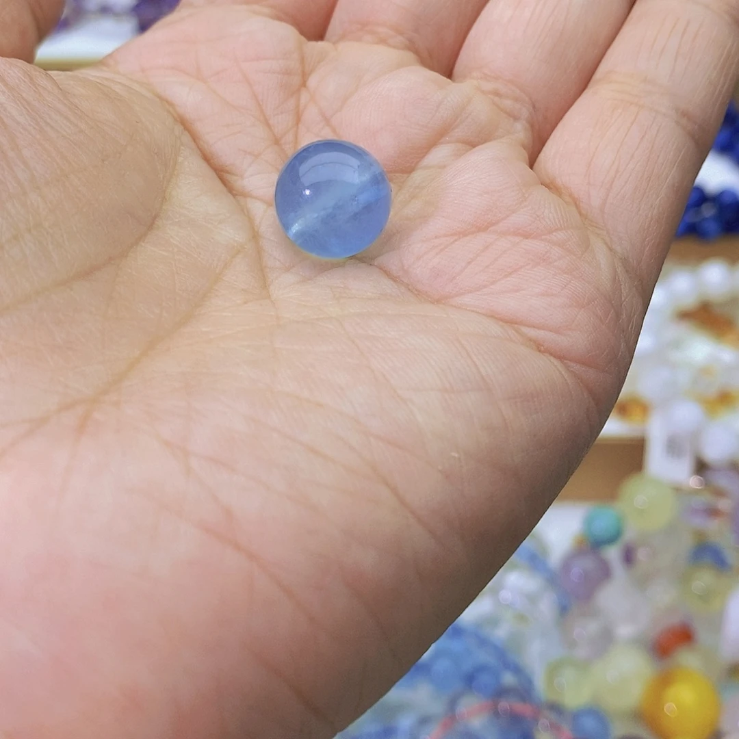 未镶嵌手链水晶天然海蓝宝单珠12mm