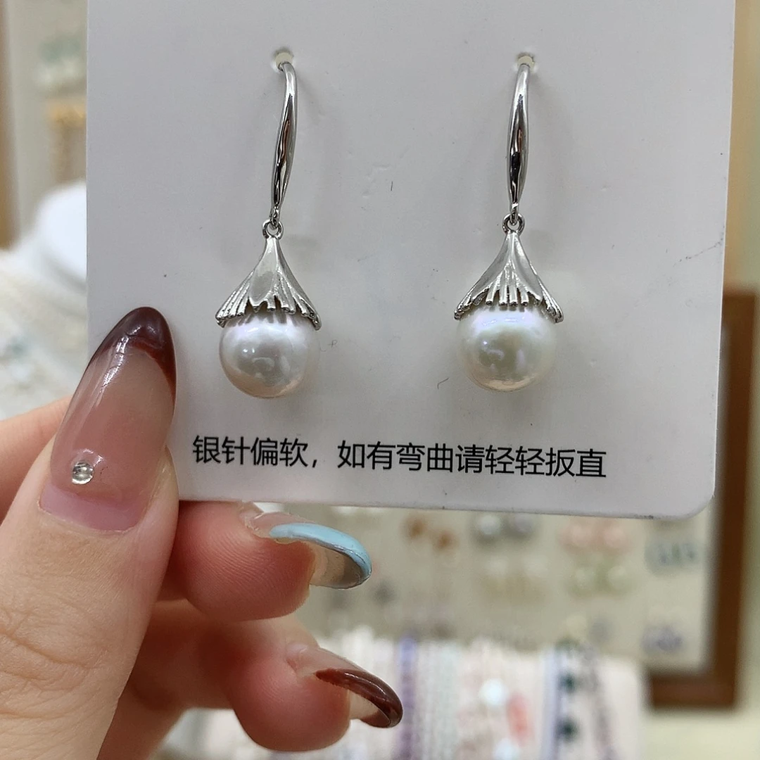 耳饰淡水珍珠银S925镶嵌