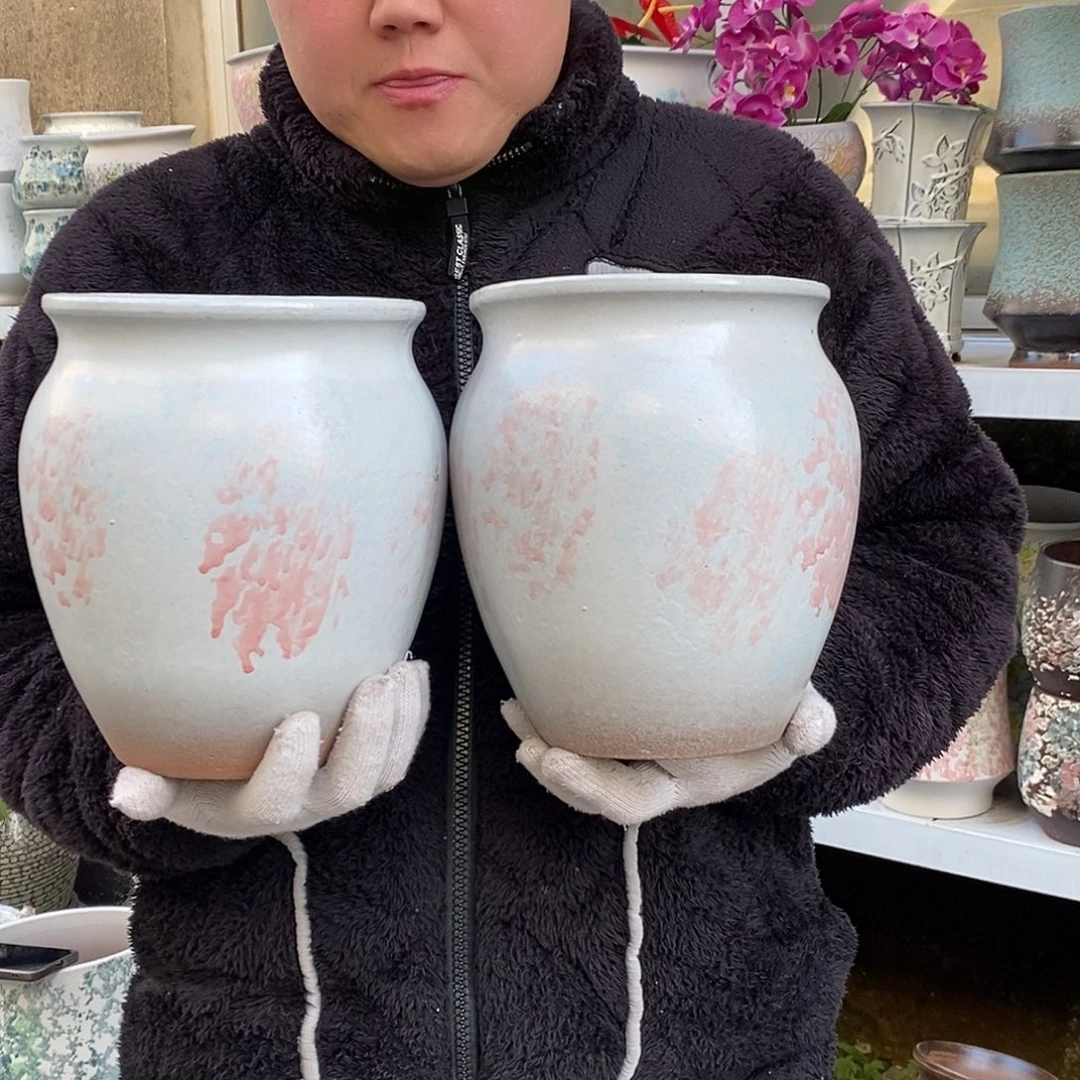 紫砂花盆口17高22福利俩个