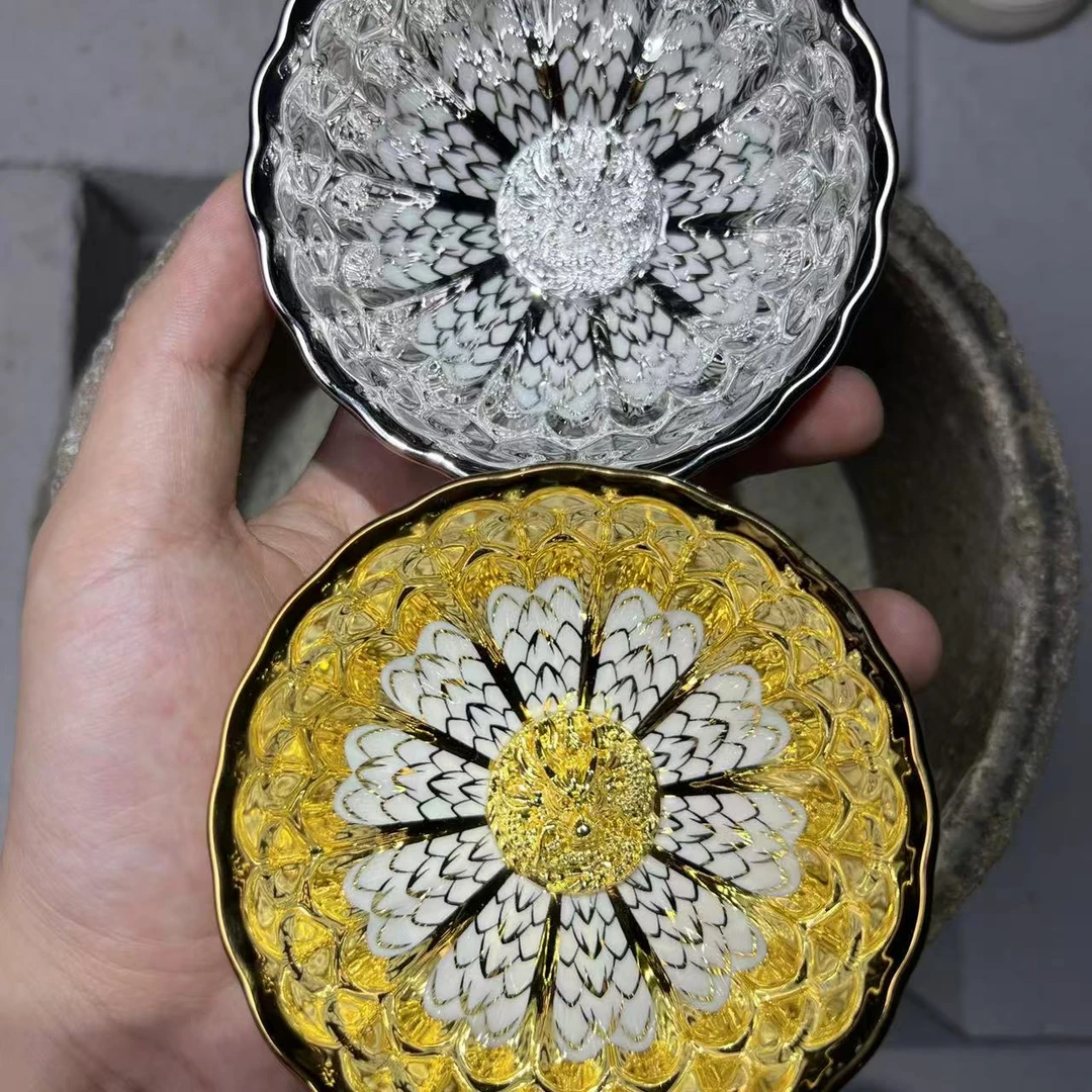 【精美主人杯】金银龙鳞纹对杯 茶杯  高端茶器 主人杯 A