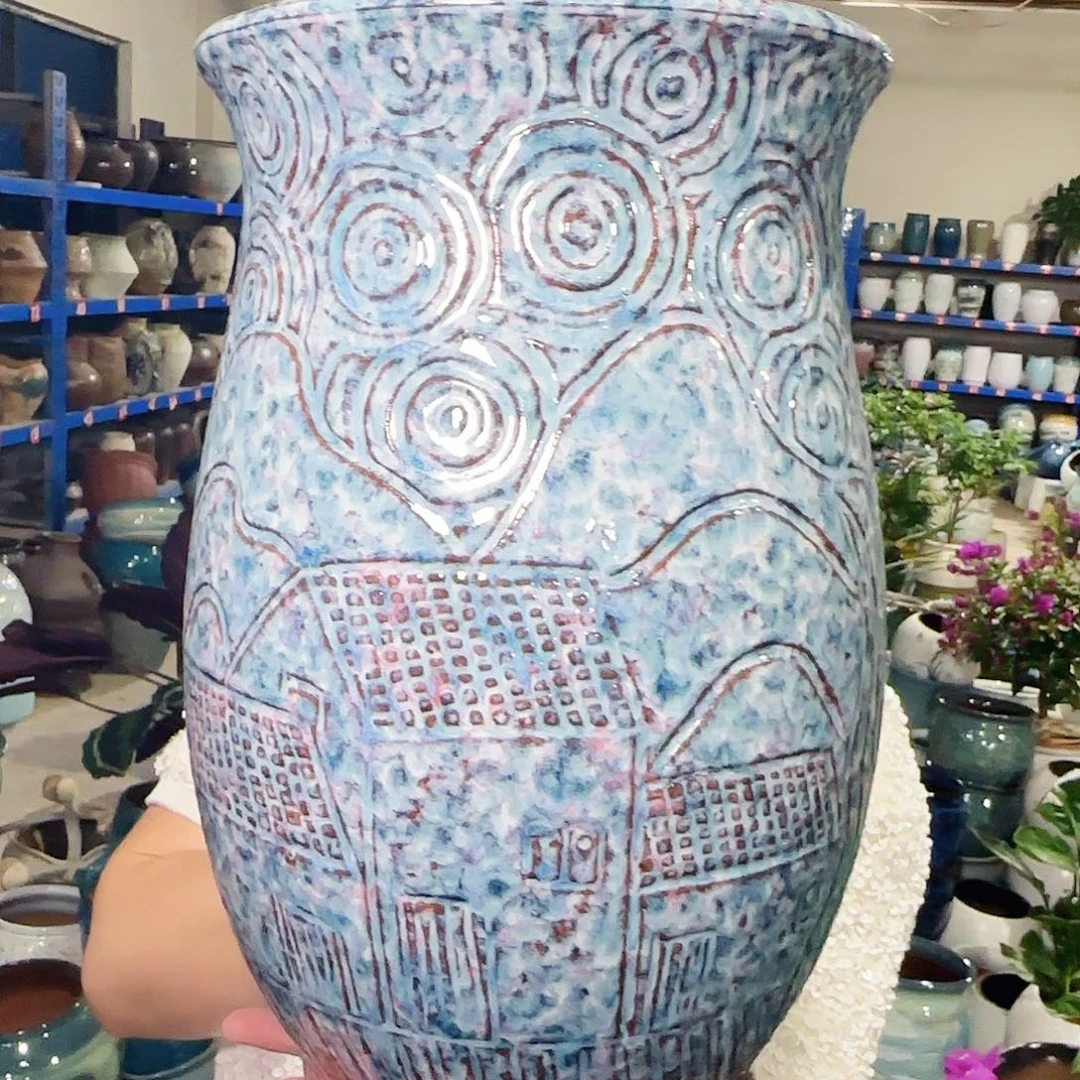 紫砂花盆高30口19