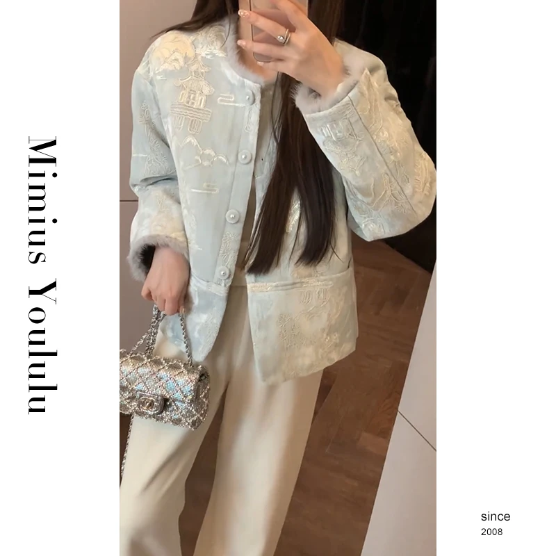 【mimius】七七 千山暮雪庭 缎面刺绣国风外套 汉服 F12070