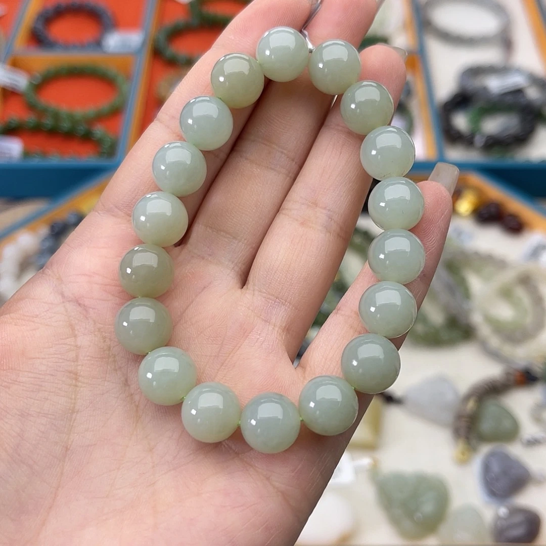 和田玉未镶嵌手链w5且末蓝11mm