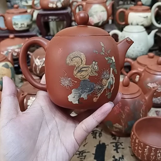 红泥茶壶建水紫陶手工微瑕壶