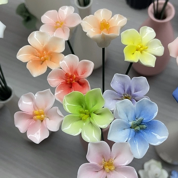 陶瓷纯手工捏花设计